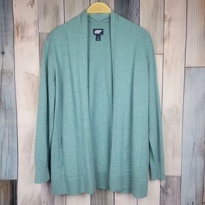 Lands' End Teal Open Front Cardigan Size Medium